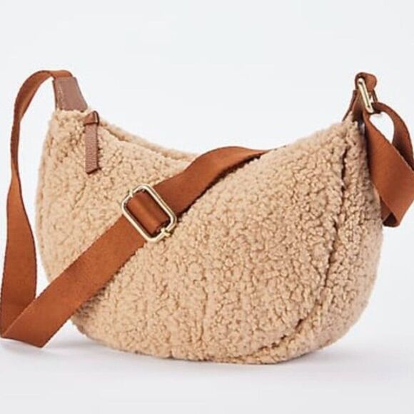 J.Jill Women's Crescent Sling Bag One Size Warm Natural - Picture 4 of 5